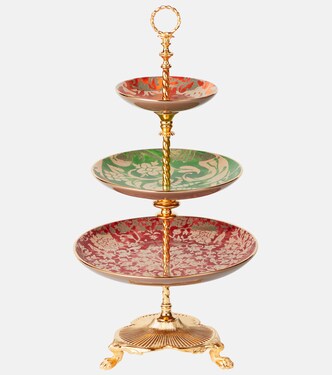 Fortuny gold-plated porcelain serving stand | L'Objet