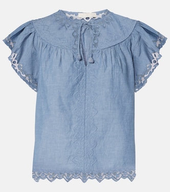Effie lace-trimmed cotton top | Ulla Johnson