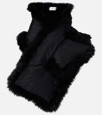 Reversible shearling down scarf | Yves Salomon