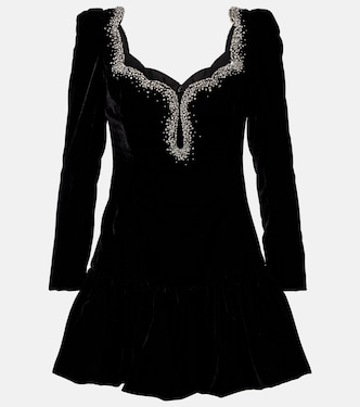 Edie crystal-embellished velvet minidress | Clio Peppiatt