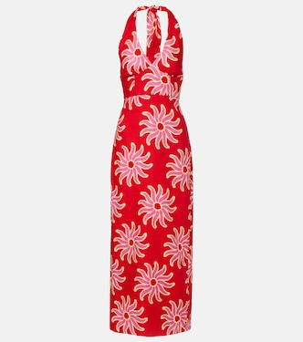 Robe longue Dasha imprimée en lin | Cala de la Cruz