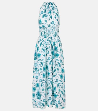 Kos paisley shirred linen maxi dress | Heidi Klein