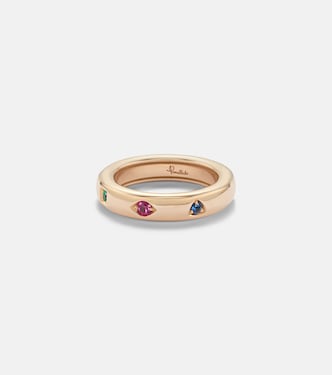Iconica Extra Slim 18kt rose gold ring with gemstones | Pomellato