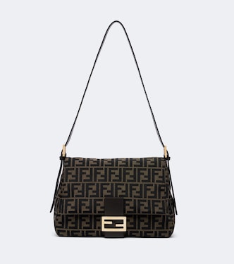 Baguette® Flap Medium FF Zucca canvas shoulder bag | Fendi