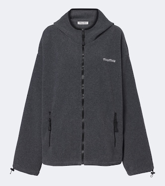 Hooded oversized fleece jacket | Miu Miu