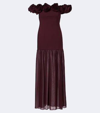 Vestido de fiesta con aplique floral | Rotate