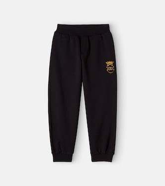 Patch-appliqué cotton jersey sweatpants | Dolce&Gabbana Kids