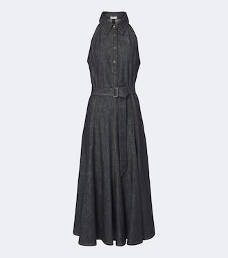 Monilli belted denim polo dress | Brunello Cucinelli