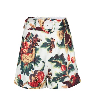 Ambroise belted floral linen shorts | SIR