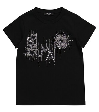 Logo embellished cotton T-shirt | Balmain Kids