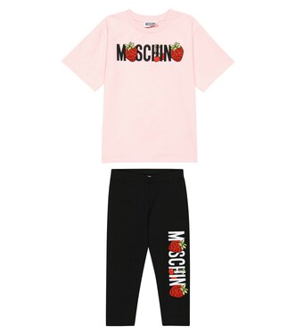Printed cotton-blend leggings | Moschino Kids