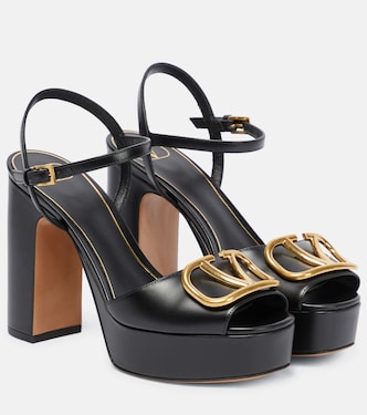 VLogo leather platform sandals | Valentino Garavani