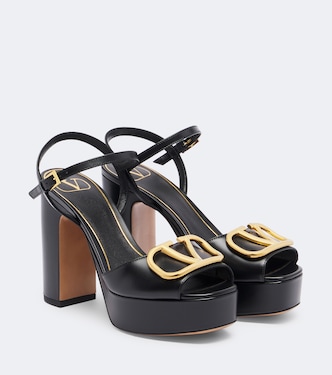 VLogo leather platform sandals | Valentino Garavani