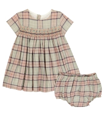 Baby Maruska checked dress and bloomers set | Bonpoint