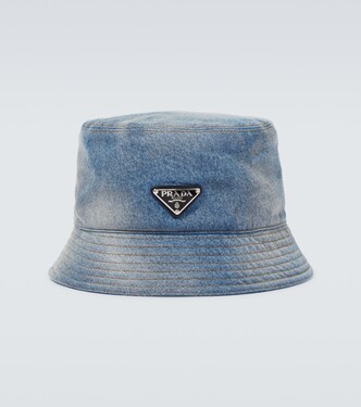 Logo denim bucket hat | Prada