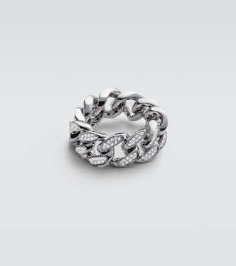 Anillo Link de oro blanco de 18 ct con diamantes | Shay Jewelry