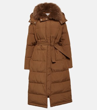 Shearling-trimmed down coat | Yves Salomon