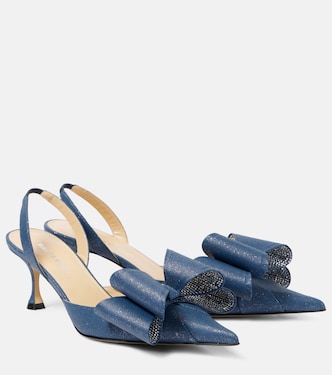 Le Cadeau 65 denim slingback pumps | Mach & Mach