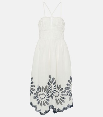 Robe midi Beatrice en lin et coton | Ulla Johnson