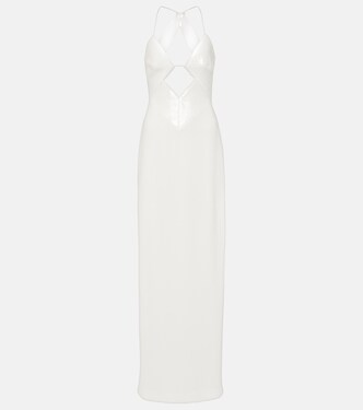 Bridal sequined halterneck gown | Galvan