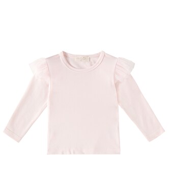 Baby Natalia tulle-trimmed cotton jersey top | Tutu Du Monde