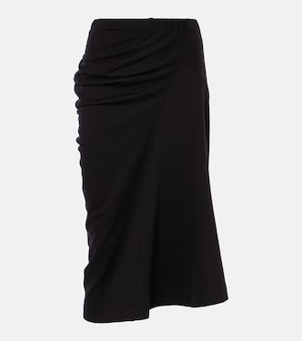 Ruched cotton midi skirt | Dries Van Noten