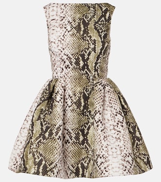 Snake-print faille minidress | Oscar de la Renta