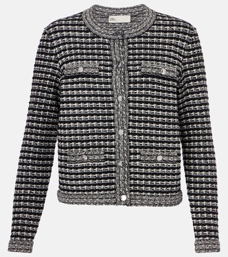 Wool and cotton-blend jacquard cardigan | Tory Burch