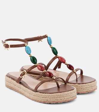 Verzierte Espadrille-Sandalen Shanti aus Leder | Gianvito Rossi