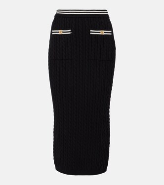 Cable-knit cotton midi skirt | Alessandra Rich