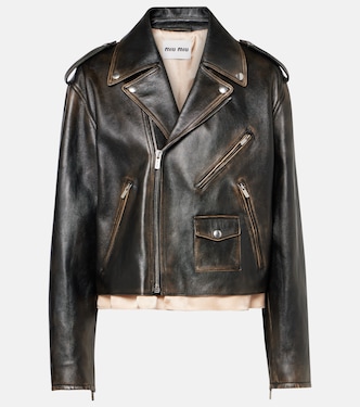 Leather jacket | Miu Miu
