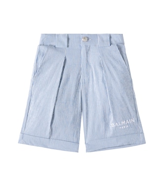 Logo cotton-blend Bermuda shorts | Balmain Kids