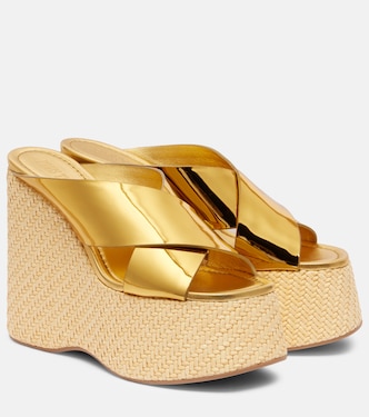 Mara metallic leather wedge mules | Paris Texas