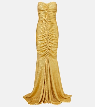 Sequined ruched gown | Norma Kamali