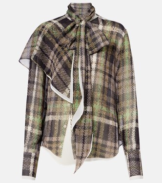 Trompe l'oeil tie-neck silk blouse | Acne Studios