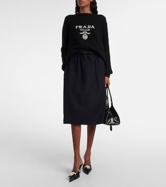 Logo wool and cashmere sweater in black - Prada | Mytheresa