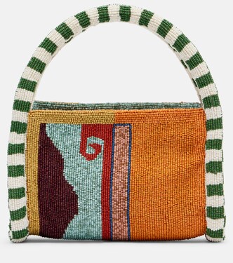 Desert beaded top-handle bag | Alémais