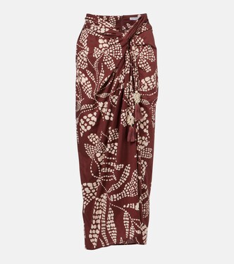 Uma printed cotton midi skirt | Poupette St Barth