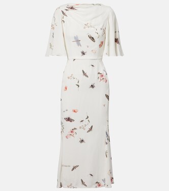 Printed crêpe midi dress | Erdem
