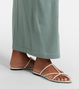 Cage leather sandals in white - Jil Sander | Mytheresa