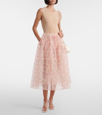 Floral tulle midi skirt in pink - Simone Rocha | Mytheresa