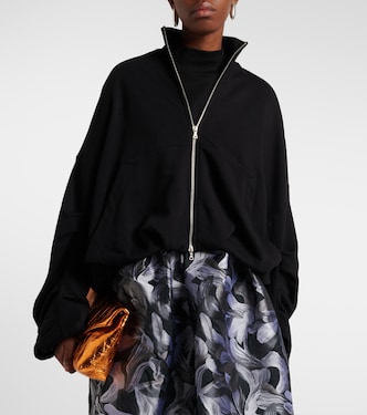 Cotton jersey sweatshirt in black - Dries Van Noten | Mytheresa