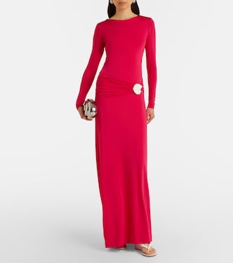 cala de la cruz ornella ruched jersey maxi dress Ornella Ruched Jersey Maxi Dress By Cala De La Cruz