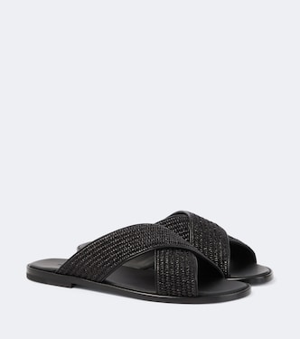Otawi raffia slides | Manolo Blahnik