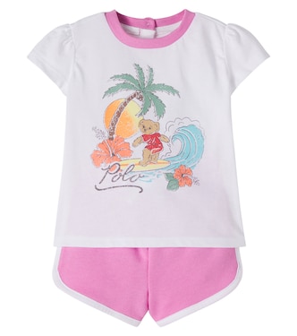 Baby Polo Bear cotton T-shirt and shorts set | Polo Ralph Lauren Kids