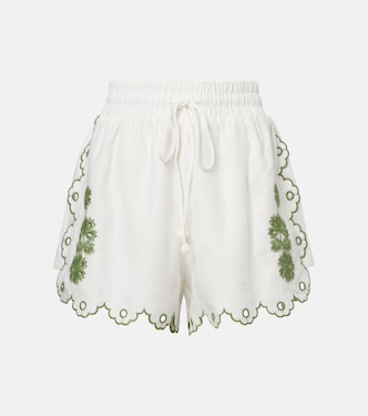 Broderie anglaise linen shorts | Farm Rio