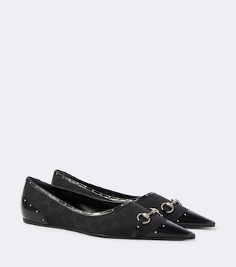 Verzierte Ballerinas Horsebit GG aus Canvas | Gucci