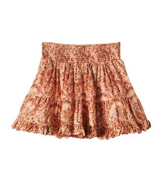 Aster floral shirred cotton skirt | Zimmermann Kids