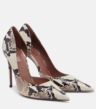 Vera snake-effect leather pumps | Paris Texas