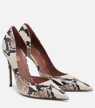 Vera snake-effect leather pumps | Paris Texas